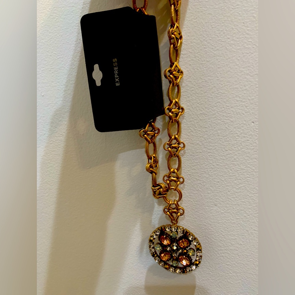 Express, Statement Piece Pretty Necklace with Colorful Rhinestones